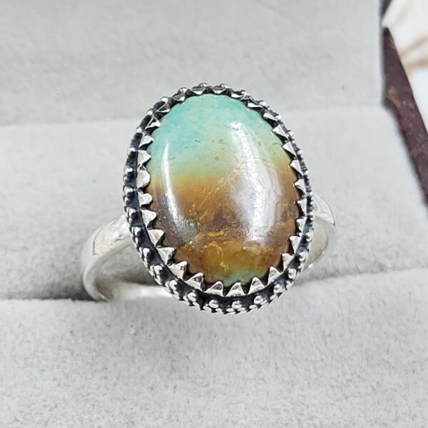 Kingman Turquoise Size US 10 925 Sterling Silver Ring (RS7-317) - Image 2