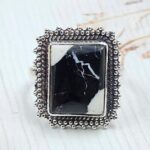 White Buffalo Turquoise Size US 7 925 Sterling Silver Ring (REXT45-232)