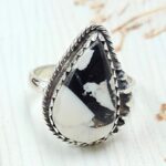 White Buffalo Turquoise Size US 7 925 Sterling Silver Ring (REXT45-239)