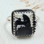 White Buffalo Turquoise Size US 11 925 Sterling Silver Ring (REXT45-244)