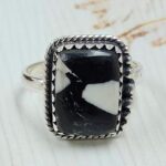 White Buffalo Turquoise Size US 9 925 Sterling Silver Ring (REXT45-261)