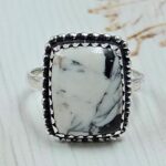 White Buffalo Turquoise Size US 10 925 Sterling Silver Ring (REXT45-267)