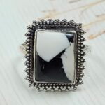White Buffalo Turquoise Size US 10 925 Sterling Silver Ring (REXT45-273)