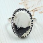 White Buffalo Turquoise Size US 7 925 Sterling Silver Ring (REXT45-279)