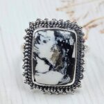 White Buffalo Turquoise Size US 9 925 Sterling Silver Ring (REXT45-281)