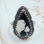 White Buffalo Turquoise Size US 7 925 Sterling Silver Ring (REXT45-286)