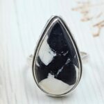 White Buffalo Turquoise Size US 7 925 Sterling Silver Ring (REXT45-296)