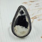 White Buffalo Turquoise Size US 7 925 Sterling Silver Ring (REXT45-302)