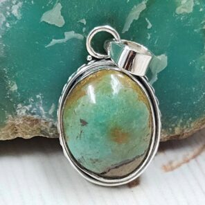 Kingman Turquoise 1" 925 Sterling Silver Pendant (RS4-223)