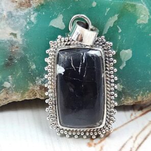 White Buffalo Turquoise 1" 925 Sterling Silver Pendant (REXT45-201)