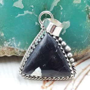 White Buffalo Turquoise 1" 925 Sterling Silver Pendant (REXT45-202)