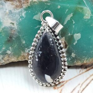White Buffalo Turquoise 1.25" 925 Sterling Silver Pendant (REXT45-205)