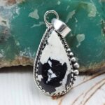 White Buffalo Turquoise 1.25" 925 Sterling Silver Pendant (REXT45-208)