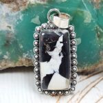 White Buffalo Turquoise 1.25" 925 Sterling Silver Pendant (REXT45-209)