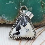 White Buffalo Turquoise 0.75" 925 Sterling Silver Pendant (REXT45-212)
