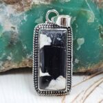 White Buffalo Turquoise 1.25" 925 Sterling Silver Pendant (REXT45-221)