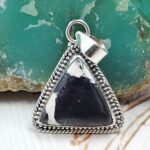 White Buffalo Turquoise 1" 925 Sterling Silver Pendant (REXT45-223)