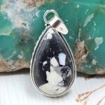 White Buffalo Turquoise 1.25" 925 Sterling Silver Pendant (REXT45-224)