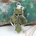 Raw Peridot 1.5" 925 Sterling Silver Pendant (REXT121-20)