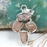 Raw Tourmaline 1.5" 925 Sterling Silver Pendant (REXT121-24)