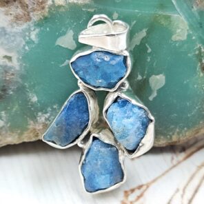 Raw Apatite 1.5" 925 Sterling Silver Pendant (REXT121-25)
