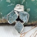 Raw Aquamarine 1.5" 925 Sterling Silver Pendant (REXT121-18)