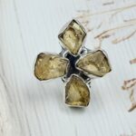 Raw Citrine 925 Sterling Silver Ring (REXT121-65)