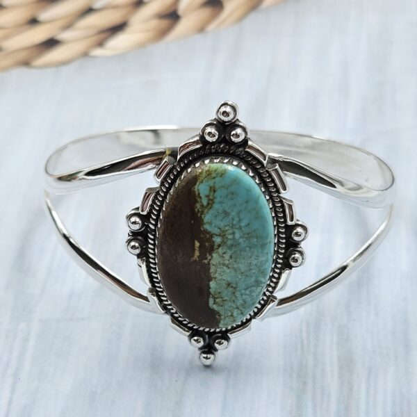 Mine 8 Turquoise 925 Sterling Silver Bangle (RSB2-246)