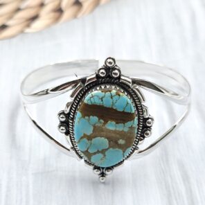 Mine 8 Turquoise 925 Sterling Silver Bangle (RSB2-237)