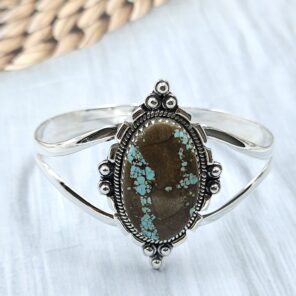 Mine 8 Turquoise 925 Sterling Silver Bangle (RSB2-236)