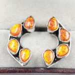 Orange Aurora Opal 925 Sterling Silver Aurora Opal Earring (RS29-276)