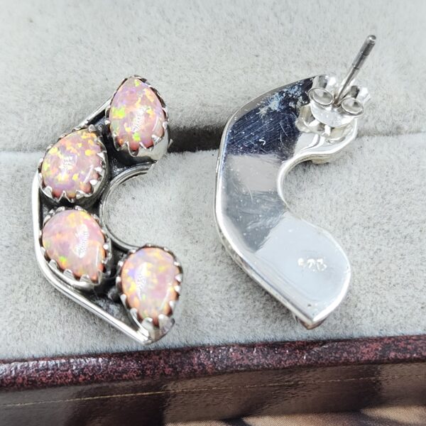 Aurora Opal 925 Sterling Silver Aurora Opal Earring (RS29-255) - Image 2