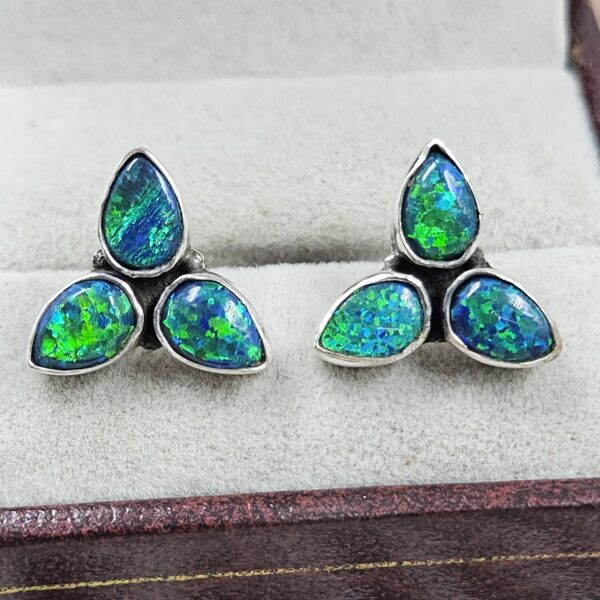 Aurora Opal 925 Sterling Silver Aurora Opal Earring (RS29-308)
