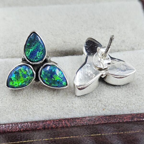 Aurora Opal 925 Sterling Silver Aurora Opal Earring (RS29-308) - Image 2