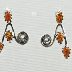 Orange Aurora Opal 925 Sterling Silver Aurora Opal Earring (RS29-274)