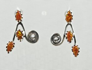 Orange Aurora Opal 925 Sterling Silver Aurora Opal Earring (RS29-274)