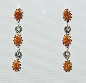 Orange Aurora Opal 925 Sterling Silver Aurora Opal Earring (RS29-262)