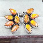 Orange Aurora Opal 925 Sterling Silver Aurora Opal Earring (RS29-275)