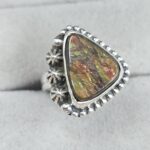 Ammolite Size US 10 925 Sterling Silver Pendant (RS27-97)