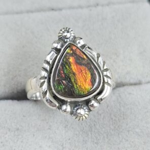 Ammolite Size US 6 925 Sterling Silver Pendant (RS27-62)