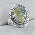 Ammolite Size US 6 925 Sterling Silver Pendant (RS27-61)
