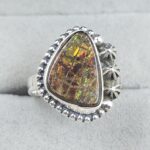 Ammolite Size US 8 925 Sterling Silver Pendant (RS27-78)