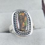 Ammolite Size US 8 925 Sterling Silver Pendant (RS27-77)