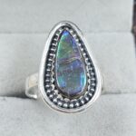 Ammolite Size US 9 925 Sterling Silver Pendant (RS27-86)