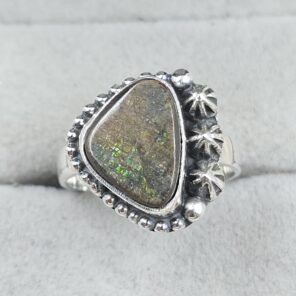 Ammolite Size US 7 925 Sterling Silver Pendant (RS27-69)