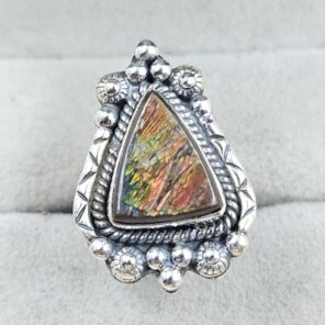 Ammolite Size US 5 925 Sterling Silver Pendant (RS27-50)
