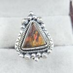 Ammolite Size US 8 925 Sterling Silver Pendant (RS27-74)