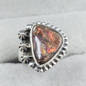 Ammolite Size US 6 925 Sterling Silver Pendant (RS27-52)