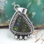 Ammolite 1" 925 Sterling Silver Pendant (RS27-168)
