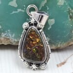 Ammolite 1" 925 Sterling Silver Pendant (RS27-144)